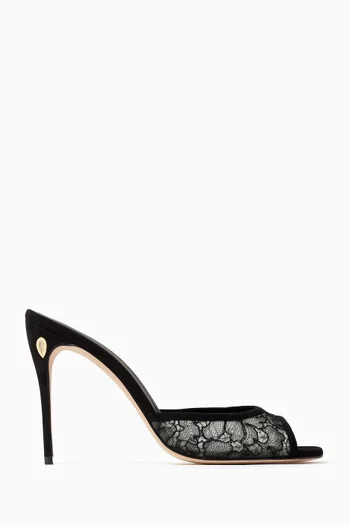 Guido 105 Mule Sandals in Lace & Suede
