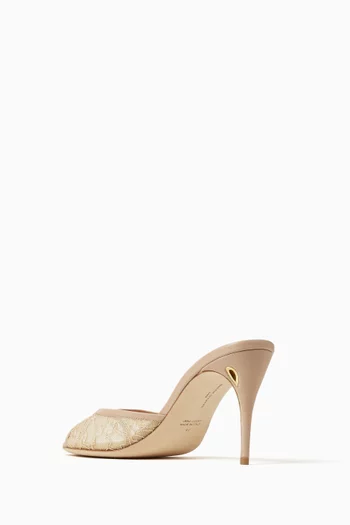 Guido 85 Mule Sandals in Lace & Leather
