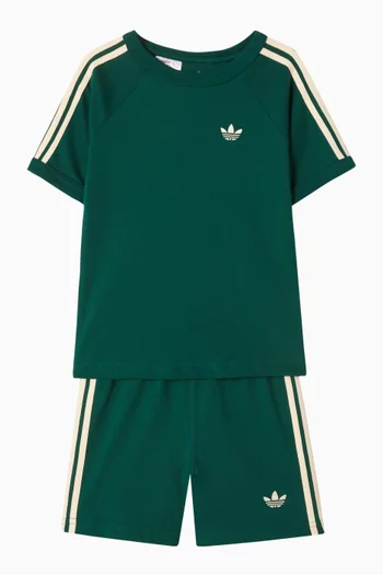 3-stripe T-shirt & Shorts Set in Jersey