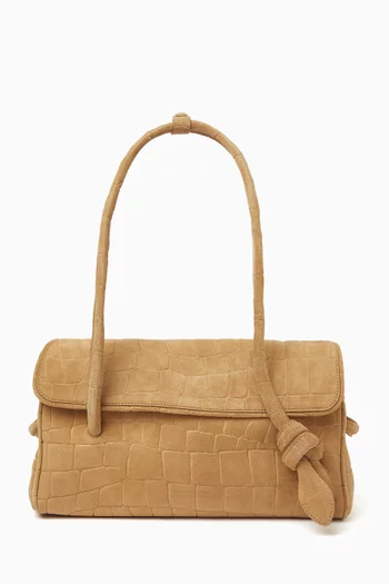 Le Turismo Long Tote Bag in Croc-embossed Suede