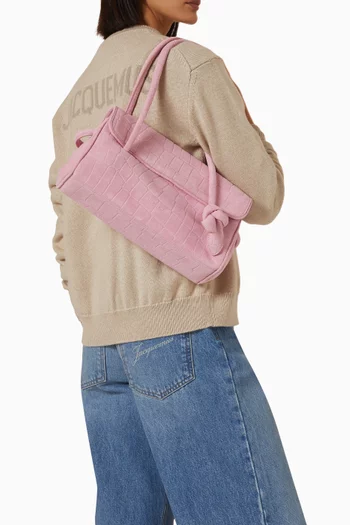 Le Turismo Long Tote Bag in Croc-embossed Suede