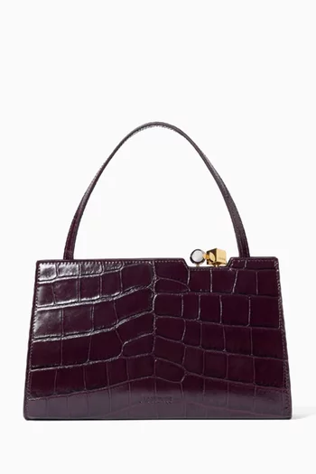 Le Salon Shoulder Bag in Croc-embossed Leather