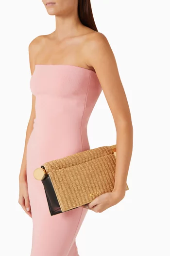 The Rond Carré Raffia-effect Clutch