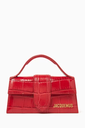 Le Bambino Mini Tote Bag in Croc-embossed Leather