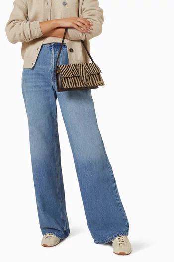 Le Bambino Long Shoulder Bag in Zebra-printed Calf Hair