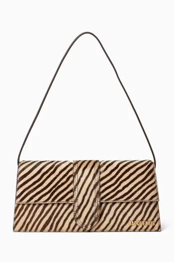 Le Bambino Long Shoulder Bag in Zebra-printed Calf Hair