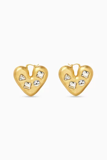 Les Boucles Coeur Crystal Huggie Earrings