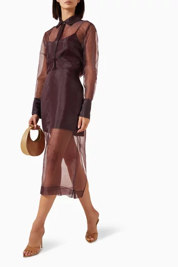 Dana Midi Skirt in Organza