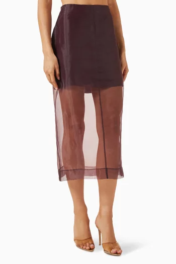 Dana Midi Skirt in Organza