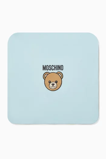 Logo Teddy Bear Blanket in Cotton