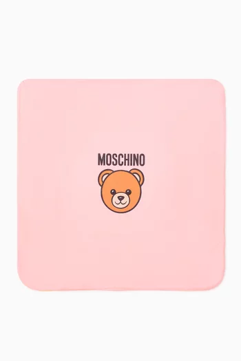 Logo Teddy Bear Blanket in Cotton