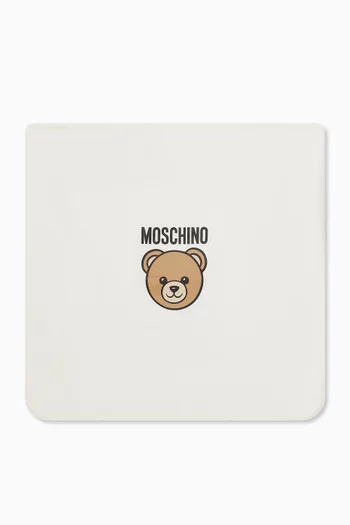 Logo Teddy Bear Blanket in Cotton