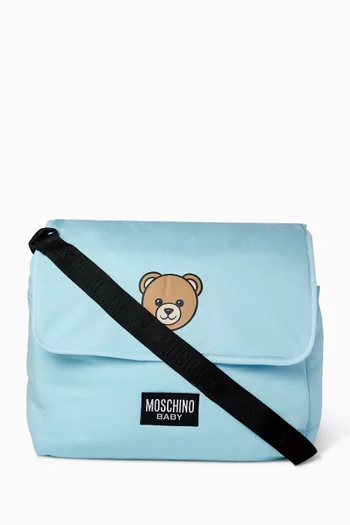 Teddy Bear Changing Bag & Mat in Cotton