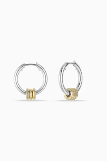 Nevine Max SG Hoop Earrings in Sterling Silver & 18kt Gold