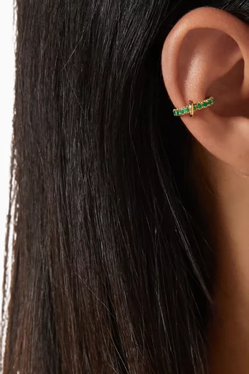 Elara YG Emerald Ear Cuff in 18kt Gold