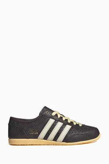 JAPAN DECON W LOW TOP SNEAKER IN PYTHON PRINT LEATHER WITH CONTRASTING LACES AND STRIPES - FEMALE:DARK BROWN:36-2/3|219933556