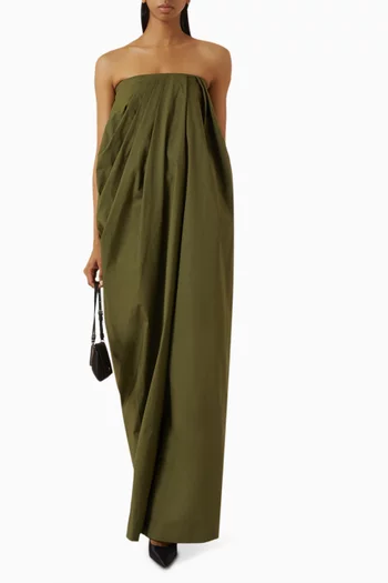 Tullia Strapless Maxi Dress in Parachute Cotton