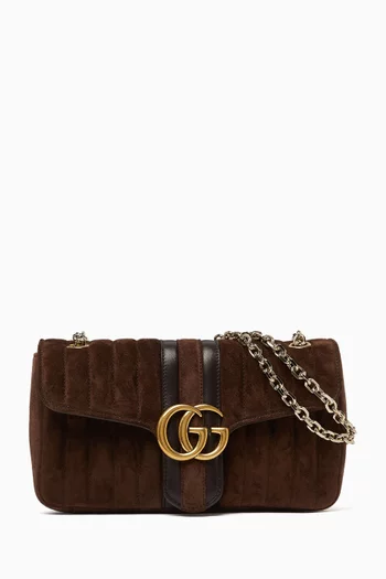 Small GG Marmont Shoulder Bag in Suede