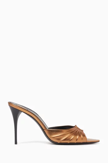 Babylone 90 Mules in Metallic Leather