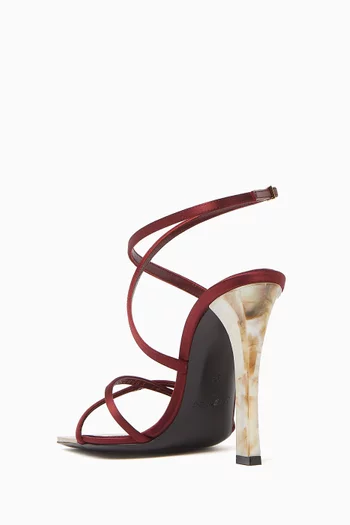 Lutetia 110 Sandals in Satin Crepe & Mother-of-Pearl