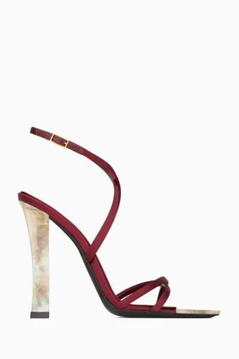 Lutetia 110 Sandals in Satin Crepe & Mother-of-Pearl