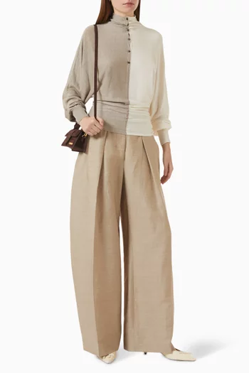 Le Ovalo Fluid Pants in Linen-blend