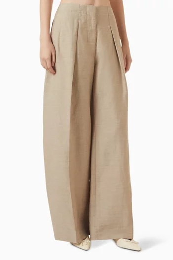 Le Ovalo Fluid Pants in Linen-blend