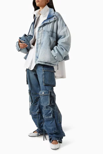 Super Washed Bomber Jacket in Denim