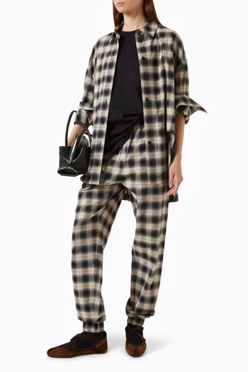 Scoop Checked Oversized Shirt in Cotton