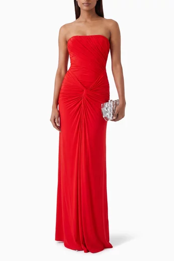 Strapless Twist Gown in Jersey