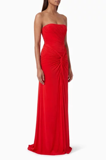 Strapless Twist Gown in Jersey