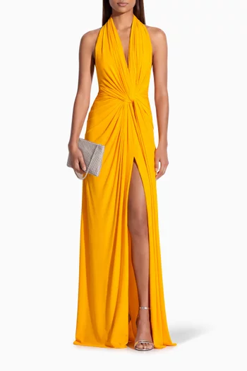 Halter Twist Gown in Jersey
