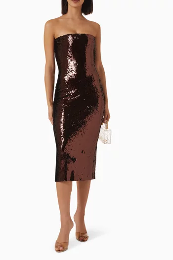 Sequin-embellished Dress in Mesh