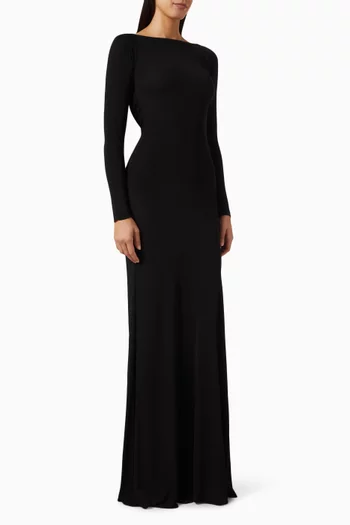 Long-sleeve Open-back Gown