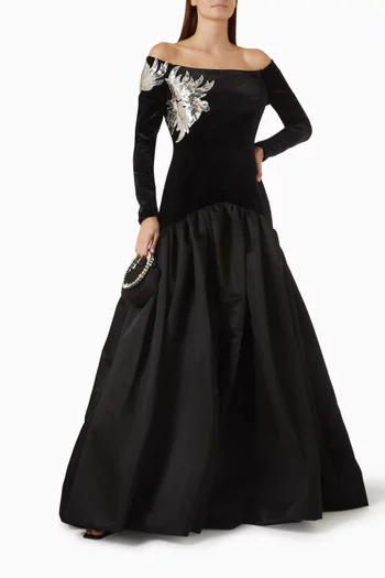 Off-shoulder Corset Gown