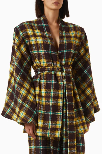 Umber Plaid Kimono Jacket