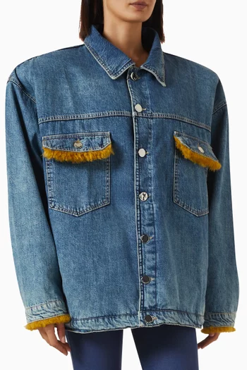 Reversible Jacket in Denim & Faux Fur