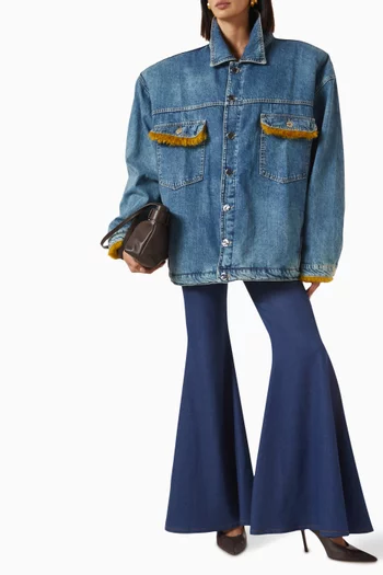 Low-waist Flare Pants in Denim