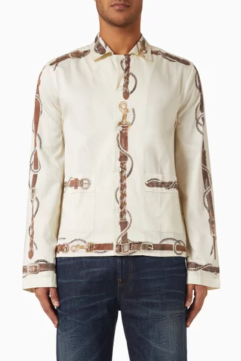Horse-print Overshirt in Cotton