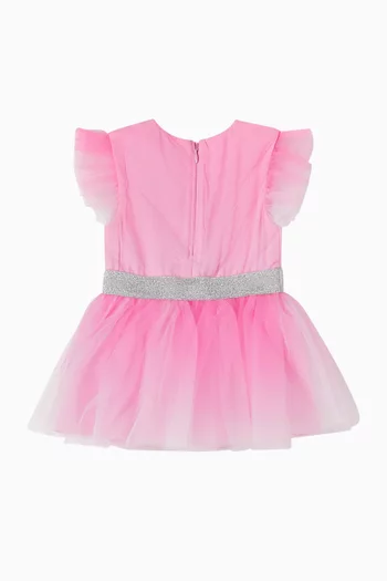 Logo Waistband Ruffled Dress