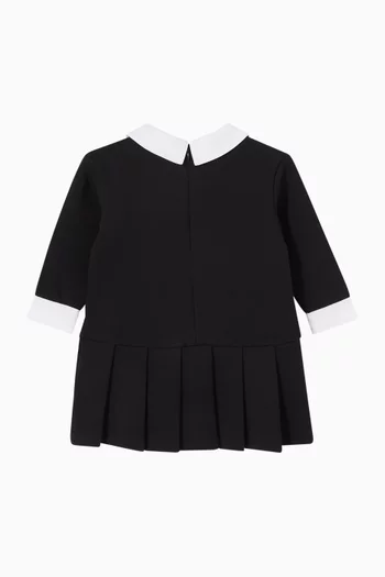 Logo Collared Dress in Double Jersey