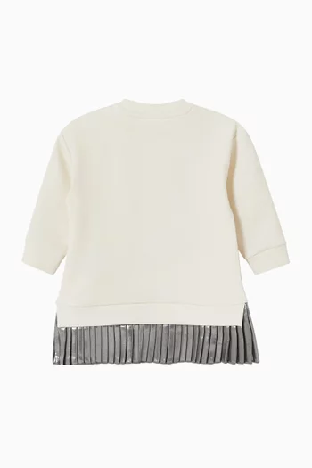 Pleated Logo Dress