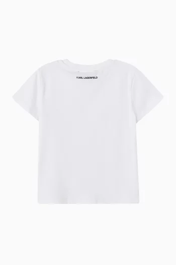 Rhinestone Logo T-shirt in Cotton