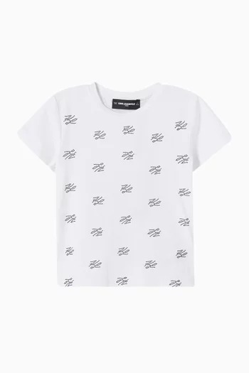 Rhinestone Logo T-shirt in Cotton