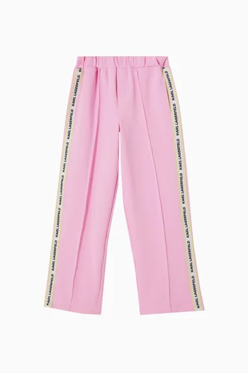 Logo Tape Track Pants in Double Jersey