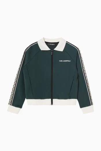 Logo Zip Sweater in Cotton-blend