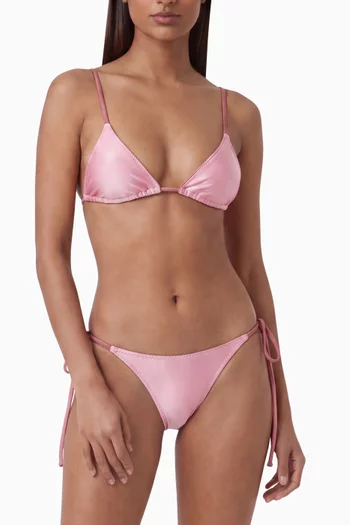 Elena Micro Triangle Bikini Top in Satin