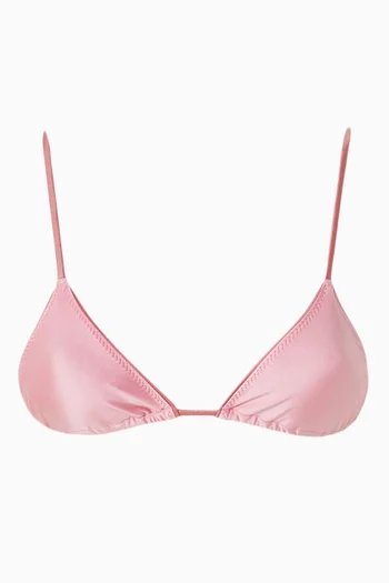 Elena Micro Triangle Bikini Top in Satin