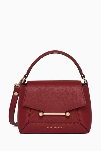 Nano Mosaic Top-handle Bag in Grained Calf Leather
