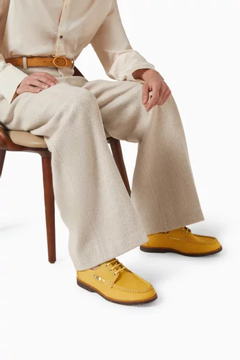 The Canotiers Boat Shoes in Nubuck Calfskin